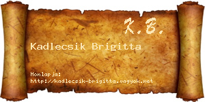 Kadlecsik Brigitta névjegykártya